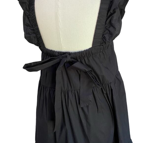 Crown & Ivy Tiered Swing Dress Black Rainbow Hem Bow Back Size XS - Picture 4 of 9